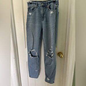 American Eagle Outfitters Light Blue Distressed Cropped Jeans